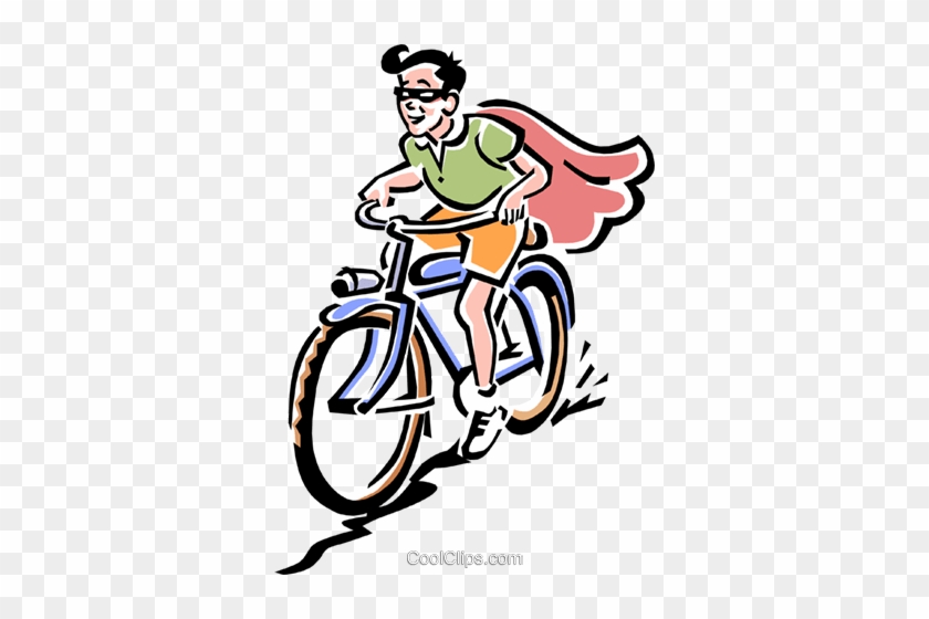 Old-fashioned Masked Bike Rider Royalty Free Vector - Super Hero On A Bicycle #1342078