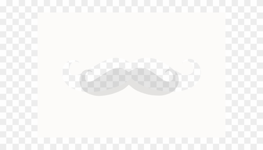 Grey Mustache Clip Art - Black And White Mustache #1342095