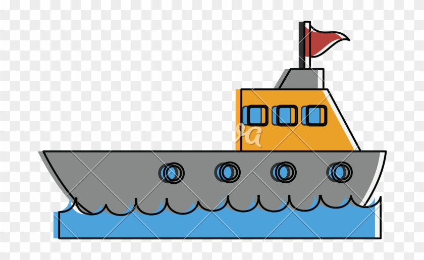 Cruise Ship On Water Icon Image - Boat #1342113
