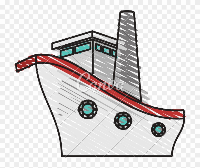 Cruise Ship Doodle - Illustration #1342116
