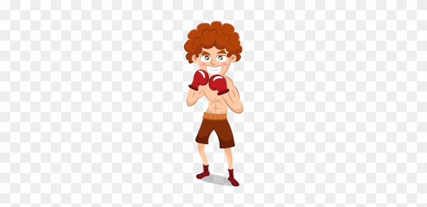 Smiling Boxer In Red Boxing Gloves, Boxing, Boxer, - Boxing #1342150