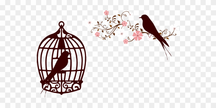 Birdcage Silhouette Lion - Floral Bird Cage Clipart #1342205