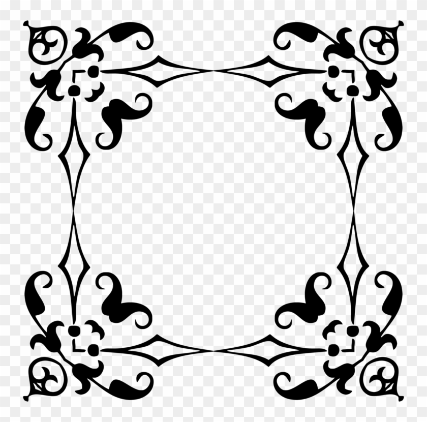 Floral Design Ornament Decorative Arts Picture Frames - Vintage Frame Border Vector #1342252