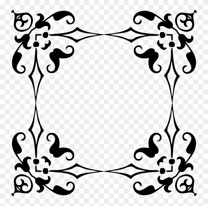 Floral Design Ornament Decorative Arts Picture Frames - Vintage Frame Border Vector #1342252