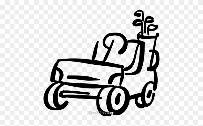 Golf Cart Royalty Free Vector Clip Art Illustration - Golf Black And White Clipart Free Vector #1342269
