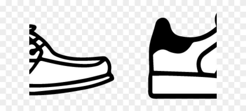 Flat Shoes Clipart Black And White - White Shoe Icon Transparent #1342369