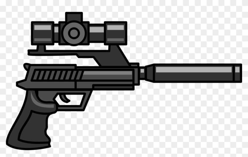Firearm Sniper Rifle Pistol Gun Silencer - Pistol With Silencer And Scope #1342378