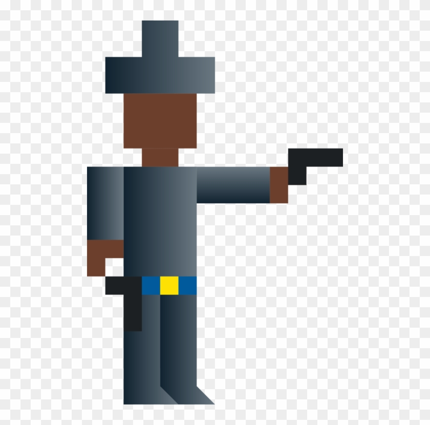 American Frontier Firearm Cowboy Action Shooting Gun - Pixel Man With Gun #1342575