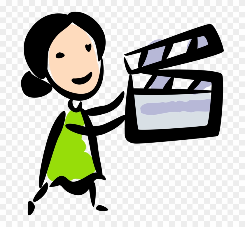 Vector Illustration Of Filmmaker With Filmmaking And - Filmmaking #1342655