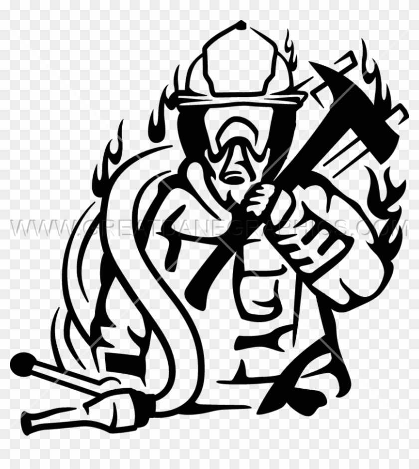 Download Fireman Graphic Black And White Clipart Firefighter - Fireman Graphic Black And White #1342718