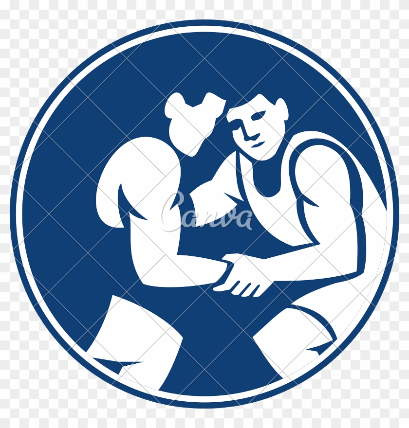 Wrestlers Wrestling Icon Illustration - Wrestling #1342768