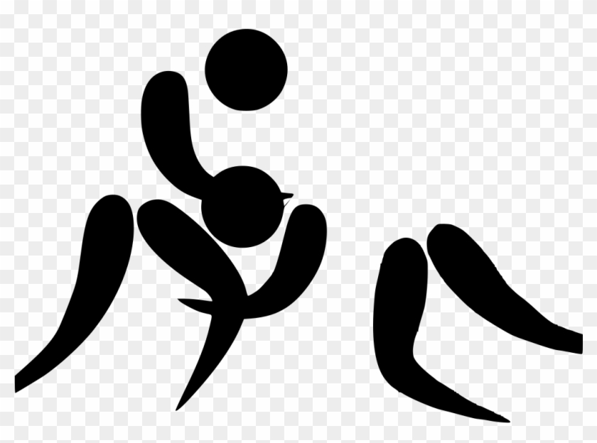Wrestling Freestyle Pictogram - Olympic Wrestling Silhouette #1342789