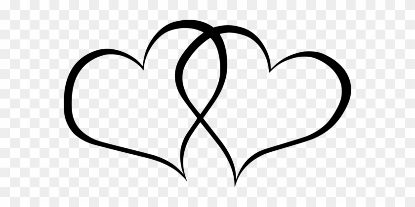 Heart Coloring Book Doodle Computer Icons Drawing - Wedding Two Hearts Clipart #1342806