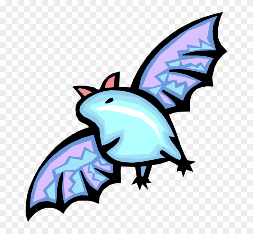 Vector Illustration Of Colorful Vampire Bat In Flight - Vector Illustration Of Colorful Vampire Bat In Flight #1342853