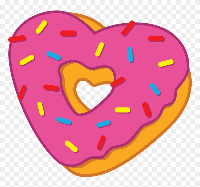 Heart Clipart Donut - Heart Donuts Cartoon #1342865