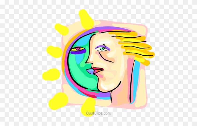 Sun/face Royalty Free Vector Clip Art Illustration - Person #1342899
