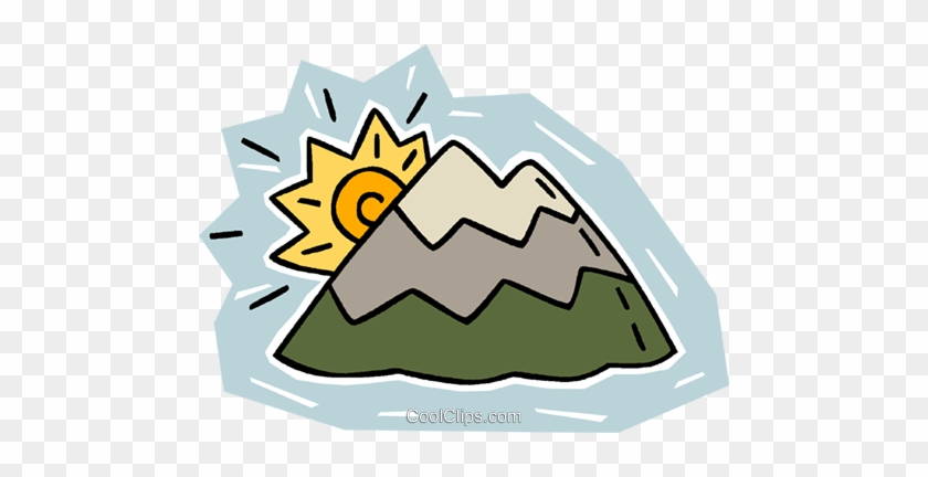 Sun Rising Over A Mountain Royalty Free Vector Clip - Sun Rising Over A Mountain Royalty Free Vector Clip #1342900