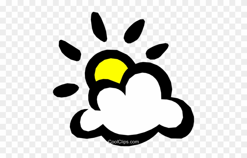 Sun & Clouds Royalty Free Vector Clip Art Illustration - Sonne Und Wolken Clipart #1342907