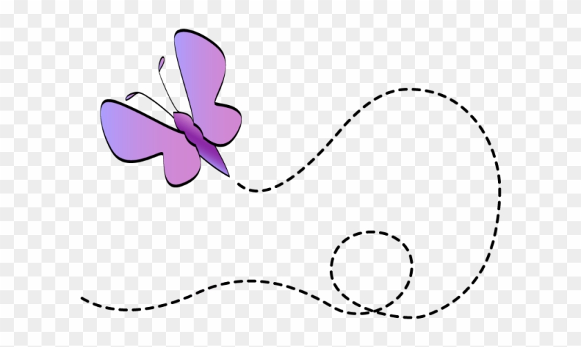 Scroll Line Clipart - Butterfly Clip Art Flying #1342929
