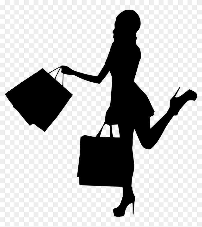 Silhuet, Kvinde, Shopping, Pose, Walking, Glad, Unge - Mujer De Compras Png #1342944