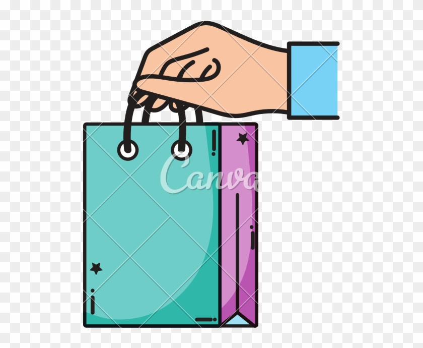 Hand With Shopping Bag Market Shop - Stock Illustration #1342952