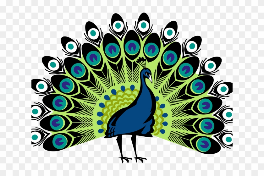 Peacock Clipart Print Out - Simple Colorful Peacock Drawing #1343026