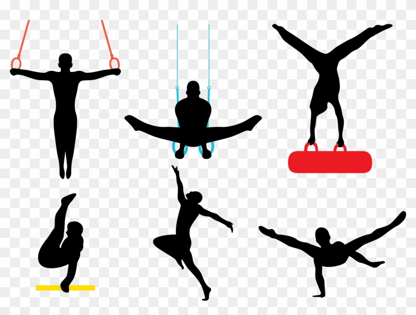 19 Gymnastics Image Transparent Download Silhouette - Gymnastics Png #1343110