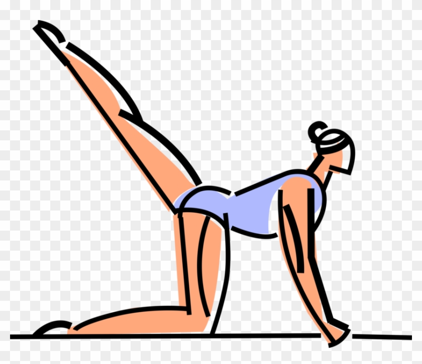 Vector Illustration Of Gymnast Performs On Balance - Vector Illustration Of Gymnast Performs On Balance #1343125