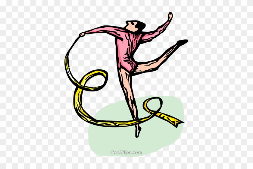 Gymnast Performing The Floor Routine Royalty Free Vector - Clip Art #1343149