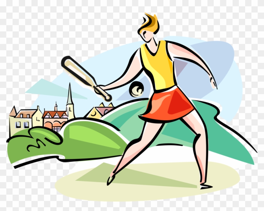 United Kingdom Rounders Royalty Free Vector Clip Art - Batting In Rounders Cartoon #1343196