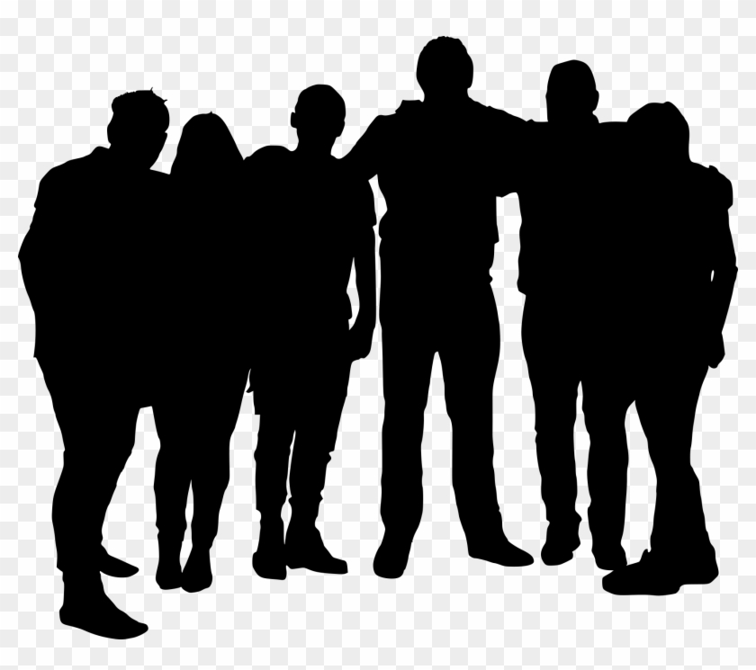 Youth Clipart Silhouette Transparent Background Clip - Silhouette Of Group Of Men #1343380