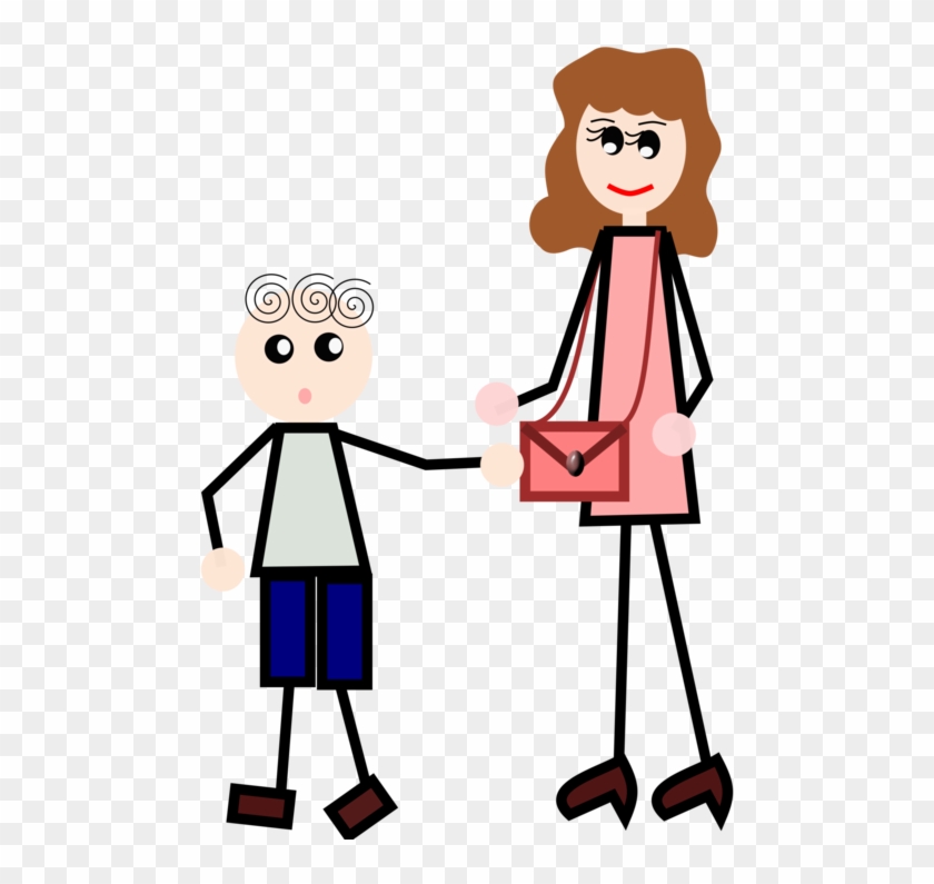Stick Figure Love Drawing Holding Hands Line Art - Holding Hands With Mom Clipart #1343420