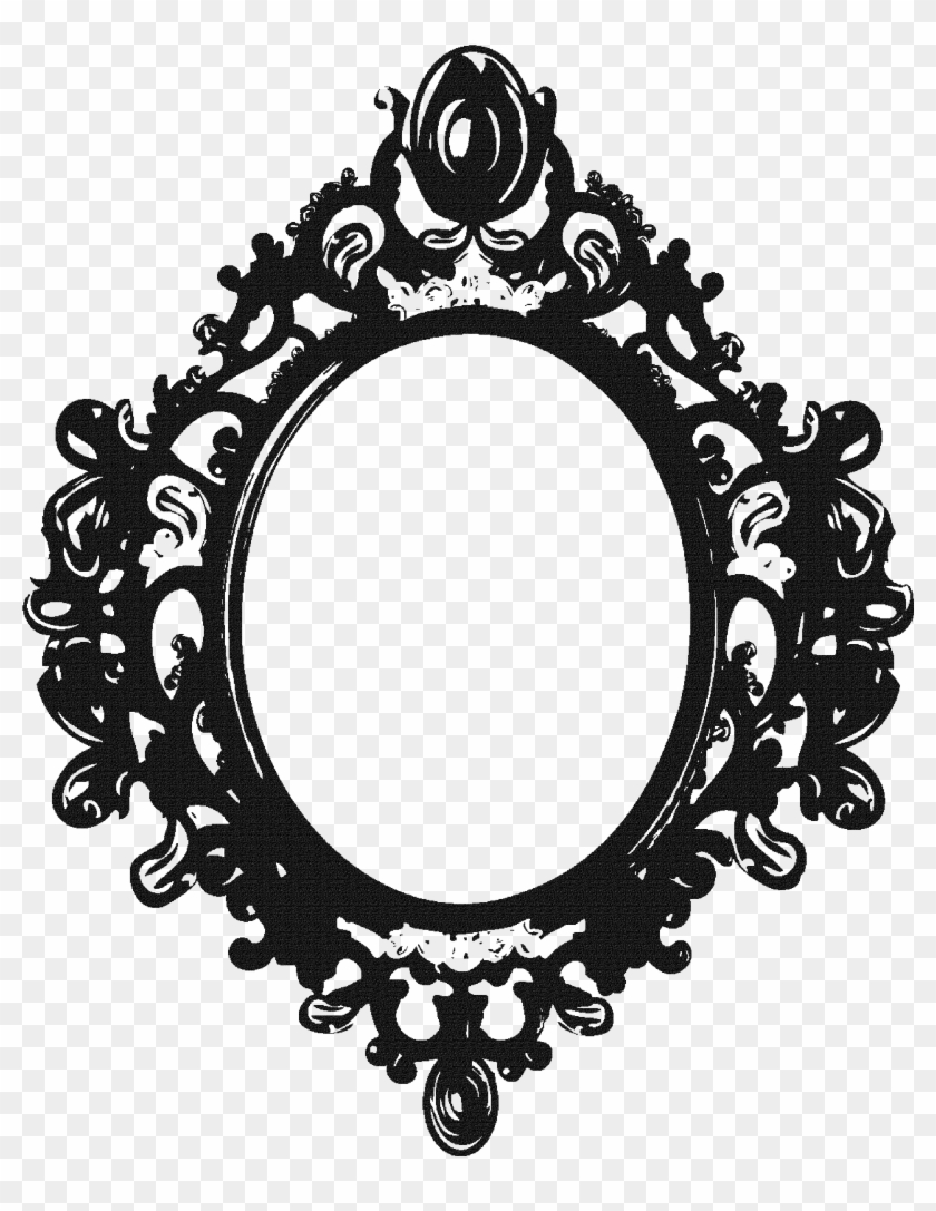 Vintage Clipart Mirror Frame Pencil And In Color Vintage - Mirror Frame Clipart Black And White #1343425