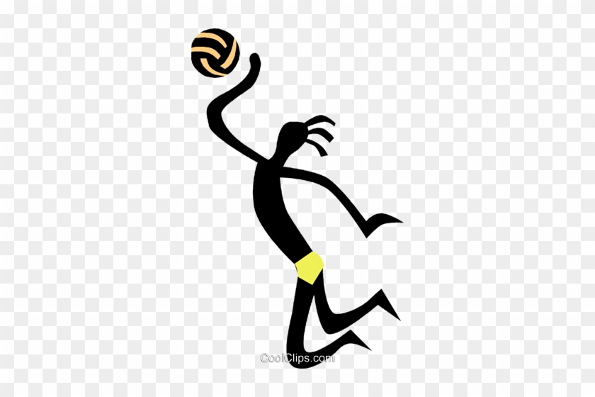 Playing Volleyball Royalty Free Vector Clip Art Illustration - Playing Volleyball Royalty Free Vector Clip Art Illustration #1343528