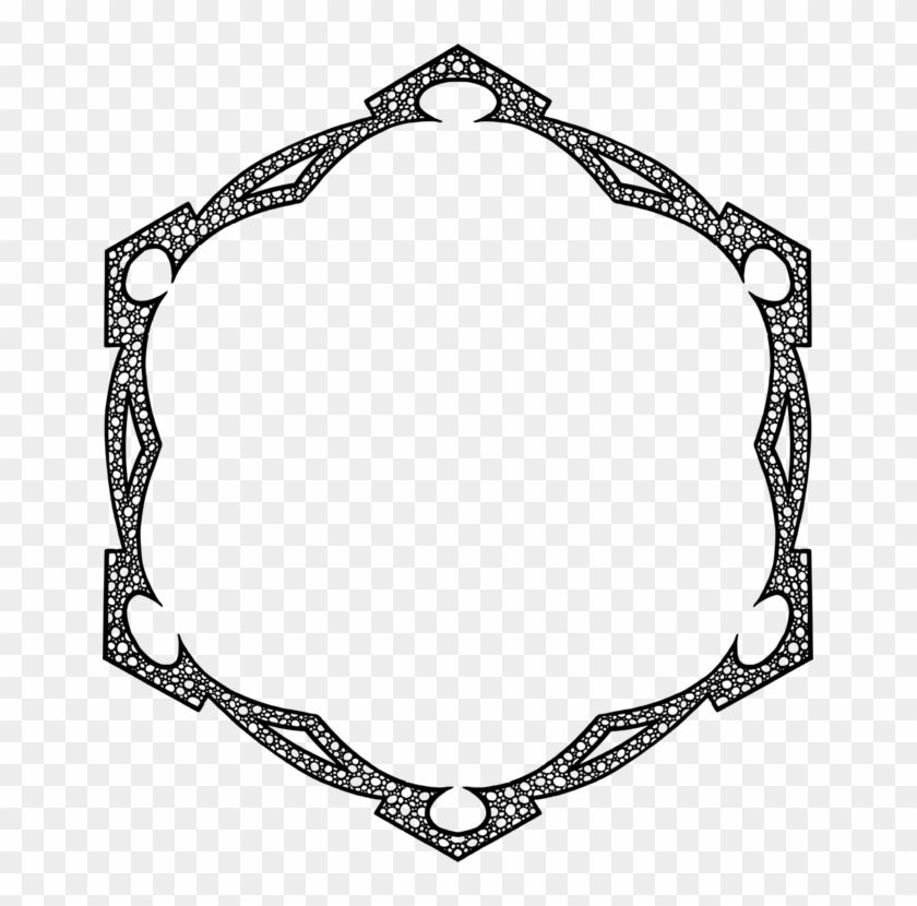 Body Jewellery Chain Ornament Black And White - Frame Hexagon #1343535