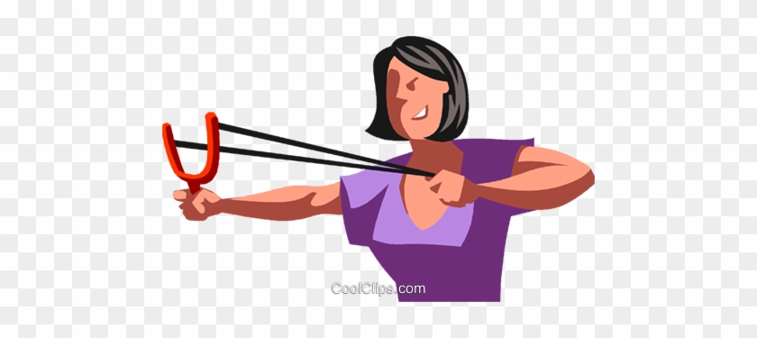 Businesswoman With A Slingshot Royalty Free Vector - Businesswoman With A Slingshot Royalty Free Vector #1343573