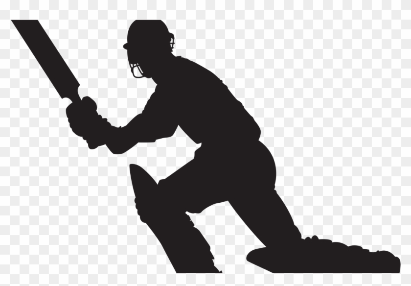 Cricket Player Silhouette Png Clip Art Image Gallery - Black And White Cricket #1343885