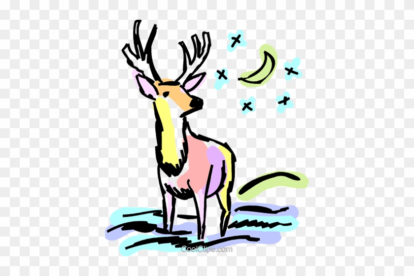 Deer Royalty Free Vector Clip Art Illustration - Deer Royalty Free Vector Clip Art Illustration #1343953