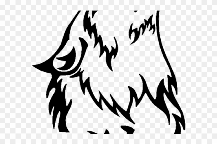 Wolf Tattoos Png Transparent Images - Simple Wolf Howling Drawing #1344014