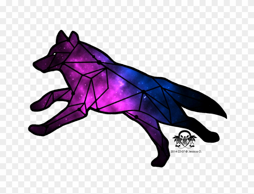 Tattoo Commission For Howling At The Muse - Wolf Galaxy Tattoo #1344027
