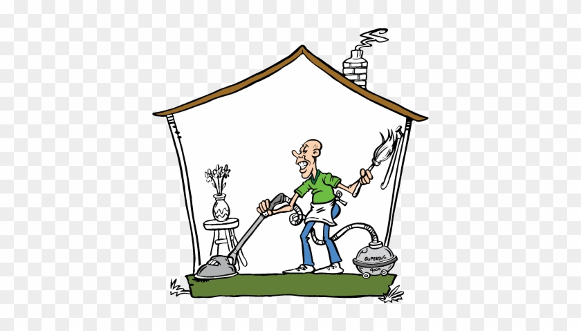 man cleaning house clipart cartoon