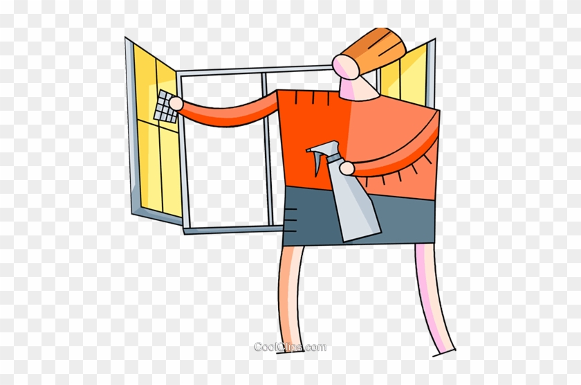 Window Cleaning Royalty Free Vector Clip Art Illustration - Cartoon #1344061