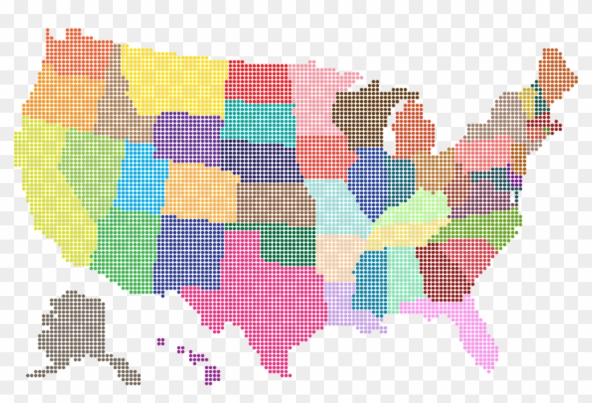 All Photo Png Clipart - United States Map Dots #1344139