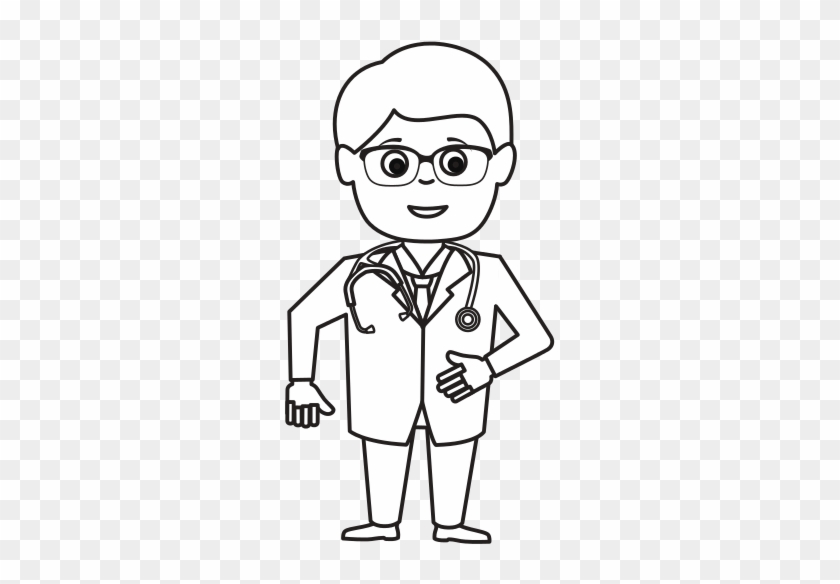 Doctor Cartoon Images - Doctor Cartoon Png Black And White #1344148