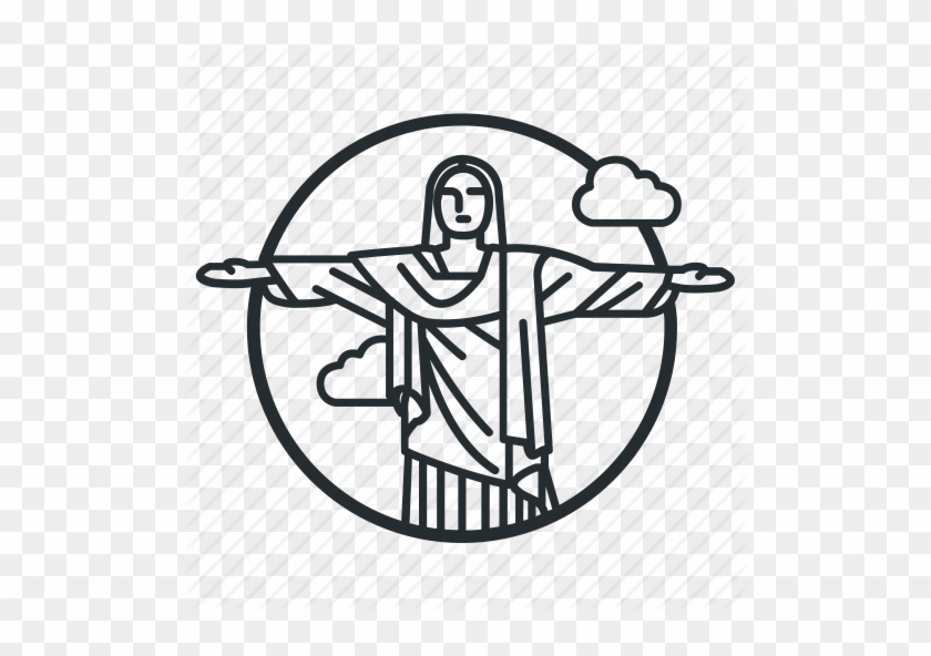 Brazil Statue Drawing Clipart Christ The Redeemer Drawing - Christ Redeemer Png Head #1344185