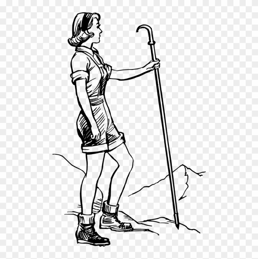 All Photo Png Clipart - Black And White Female Hiker Clipart #1344222