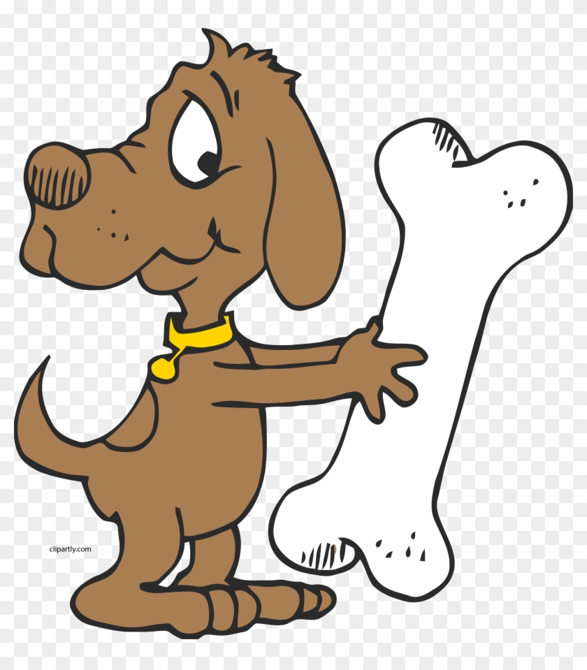 Dog With A Seriously Large Bone Clipart Png - Dog With Bone Clipart #1344269