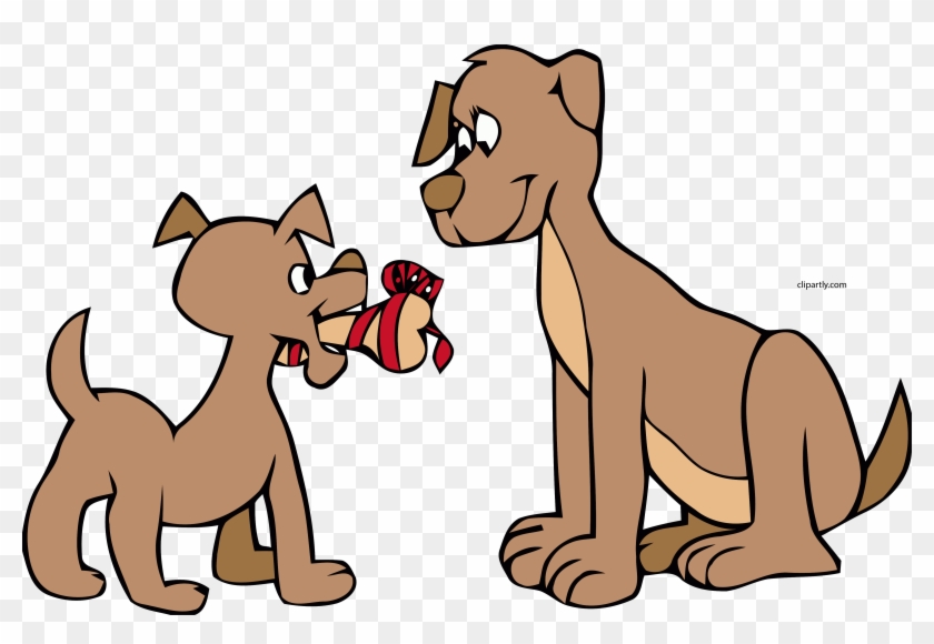 Dog Giving Bone Clipart Png - Dog And Puppy Clipart #1344277