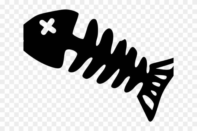 Bone Clipart Silhouette - Simple Fish Bone #1344289