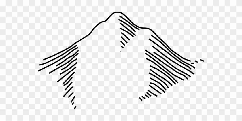 Download Line Art Silhouette Mountain Range - Mountain Symbol For Map #1344343